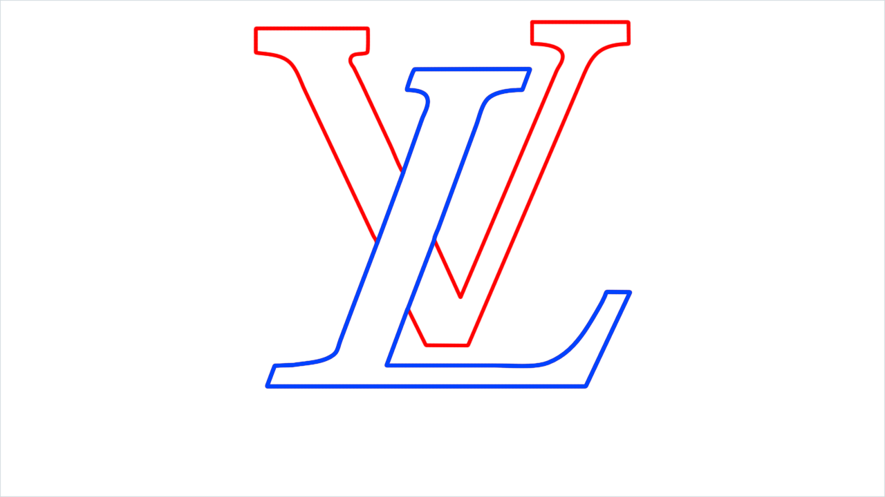 How to draw Louis Vuitton Logo step (2)
