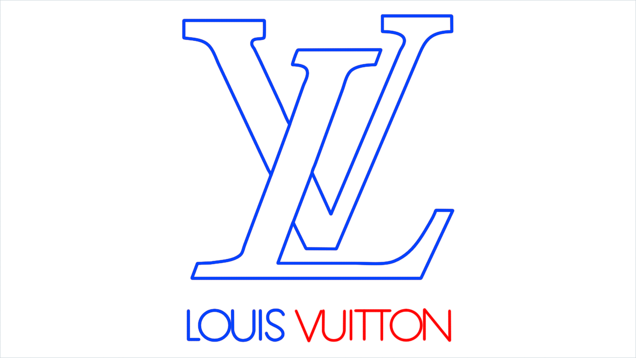 How to draw Louis Vuitton Logo step (4)