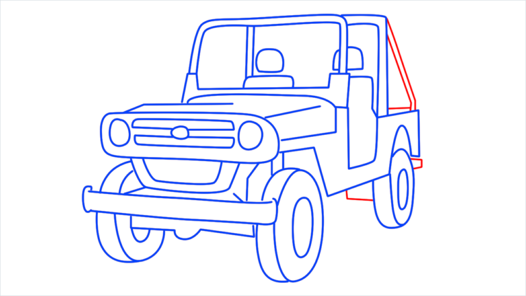 How To Draw Mahindra Roxor Step by Step - [15 Easy Phase]