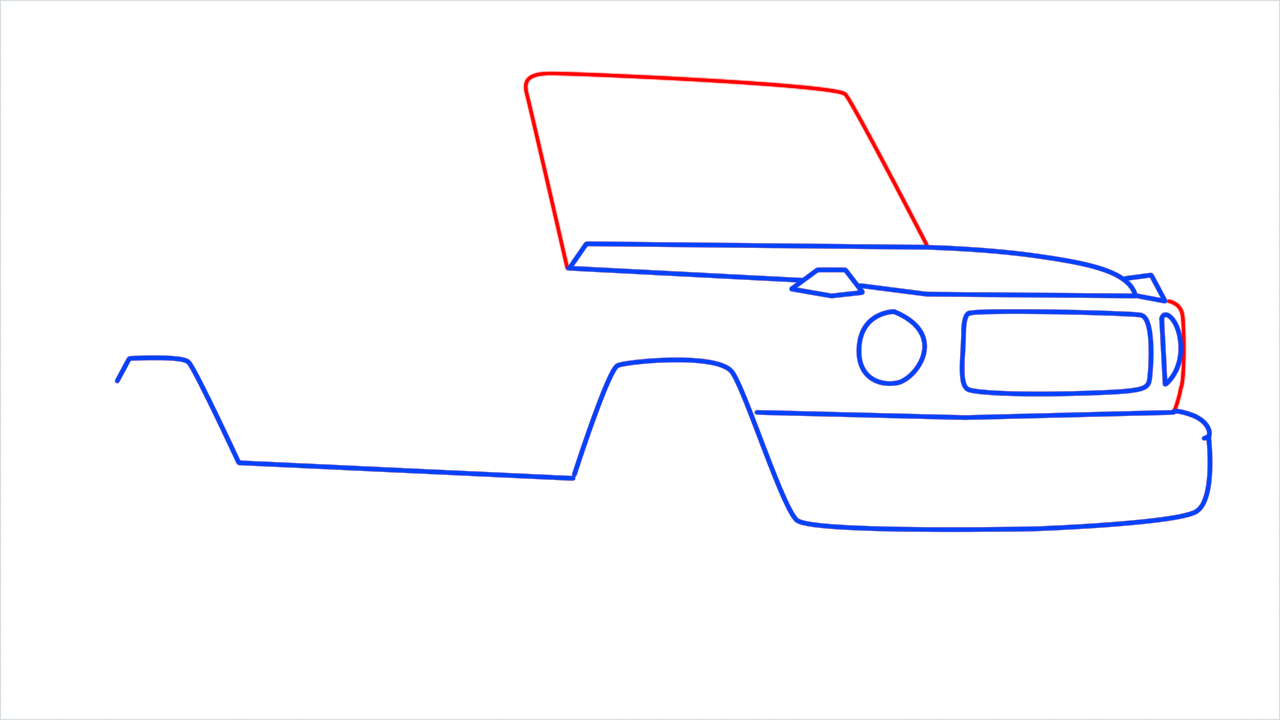 How to draw Mercedes G Wagon step (4)