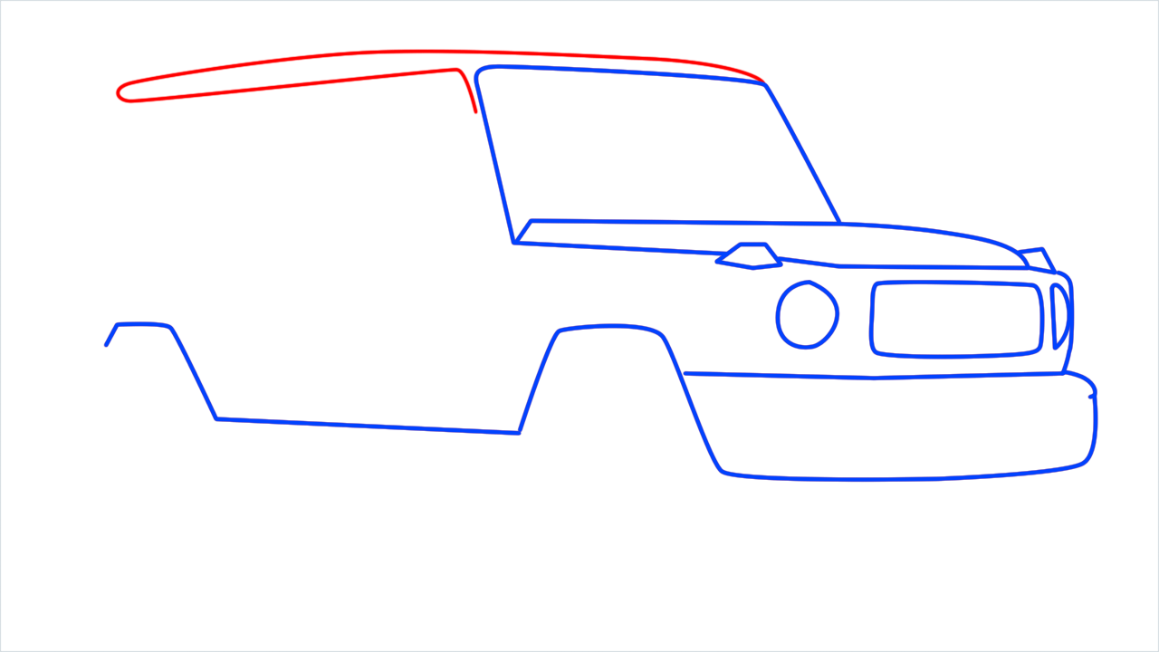 How to draw Mercedes G Wagon step (5)