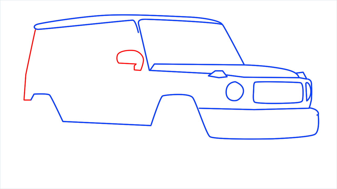 How to draw Mercedes G Wagon step (6)