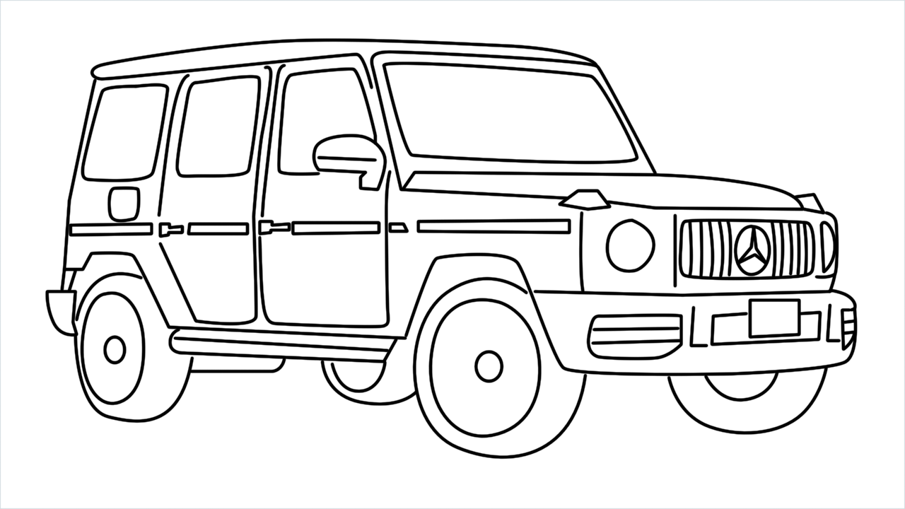 How to draw Mercedes G Wagon step by step for beginners