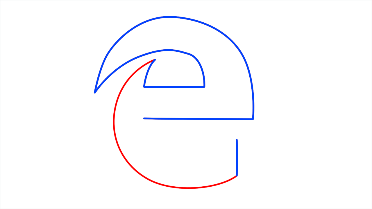 How to draw Microsoft Edge (5)