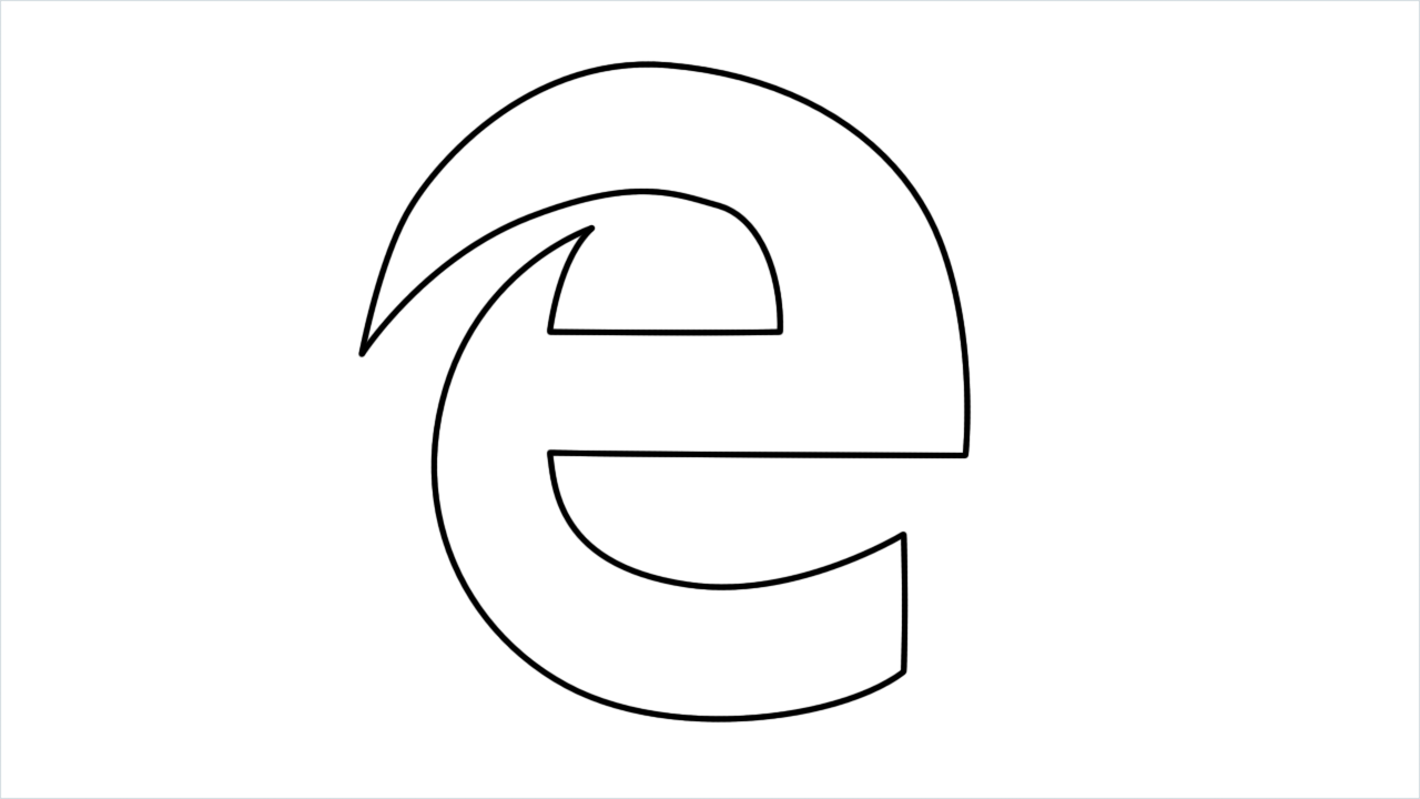 How to draw Microsoft Edge Logo step by step for beginners