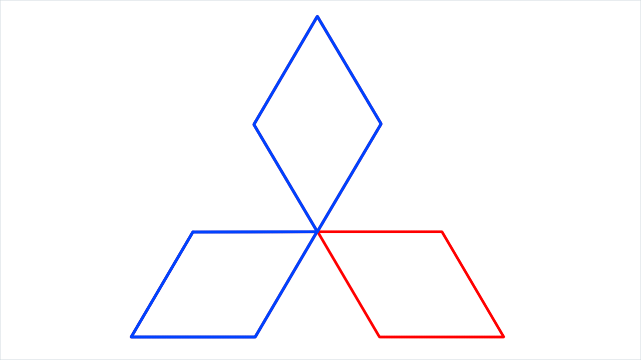 How to draw Mitsubishi Logo step (5)
