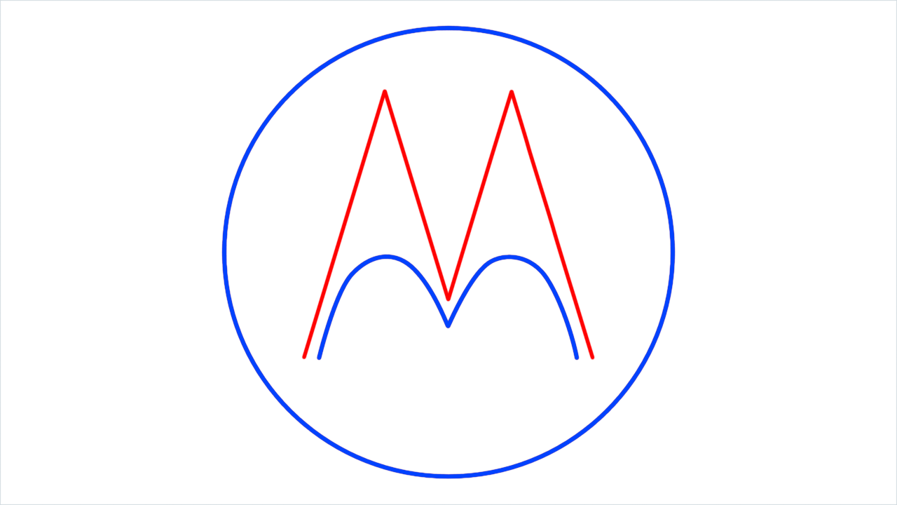 How to draw Motorola Logo step (3)