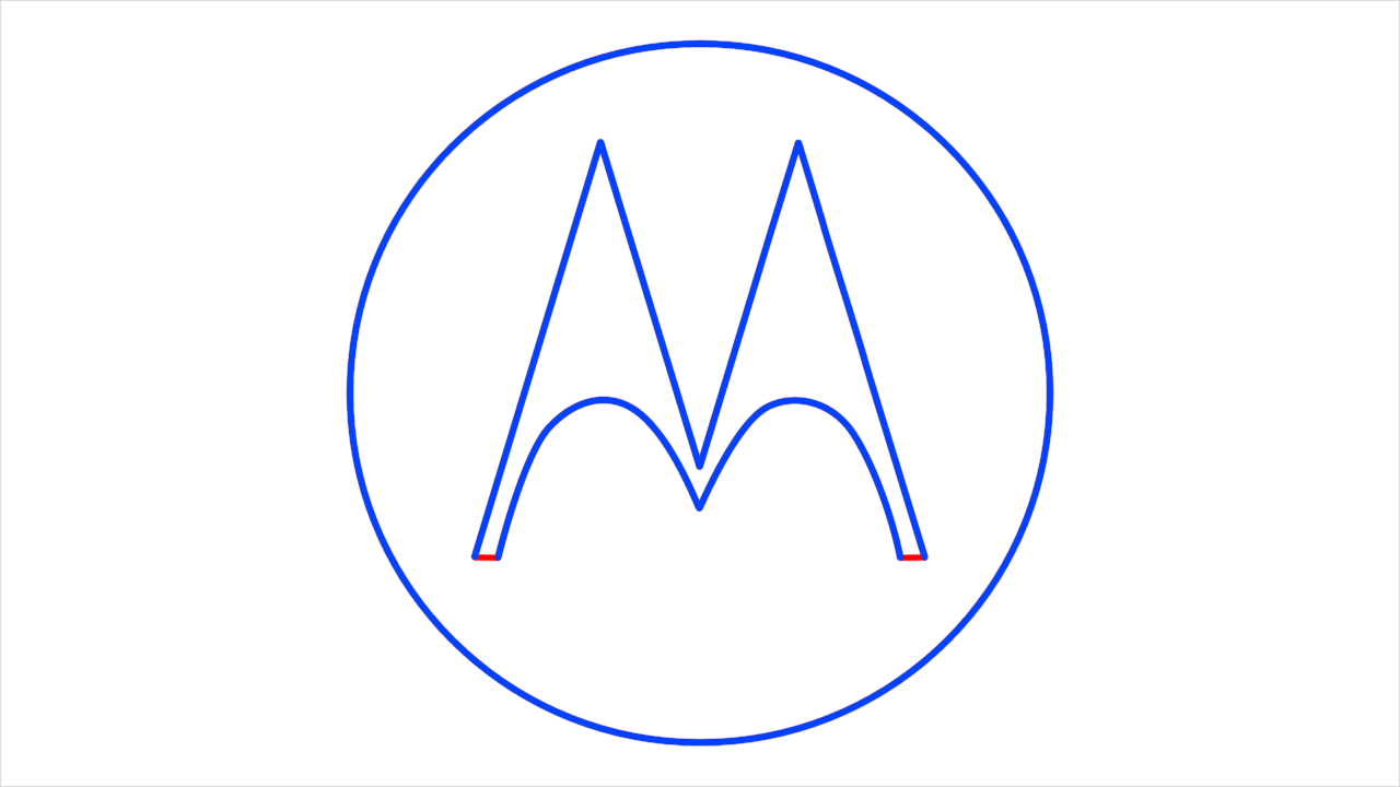 How to draw Motorola Logo step (4)