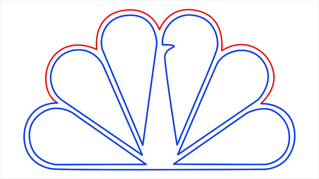 How to draw NBC Logo step (8)