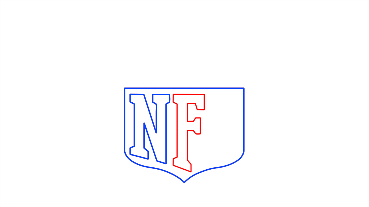 How to draw NFL Logo (National Football League) step (3)