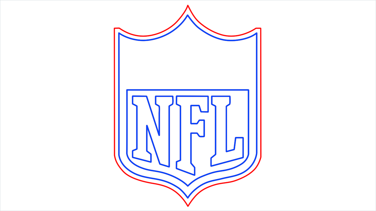 How to draw NFL Logo (National Football League) step (6)