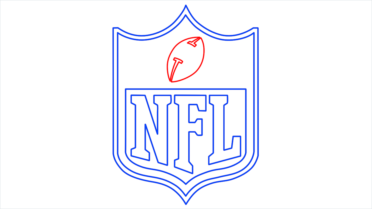 How to draw NFL Logo (National Football League) step (7)