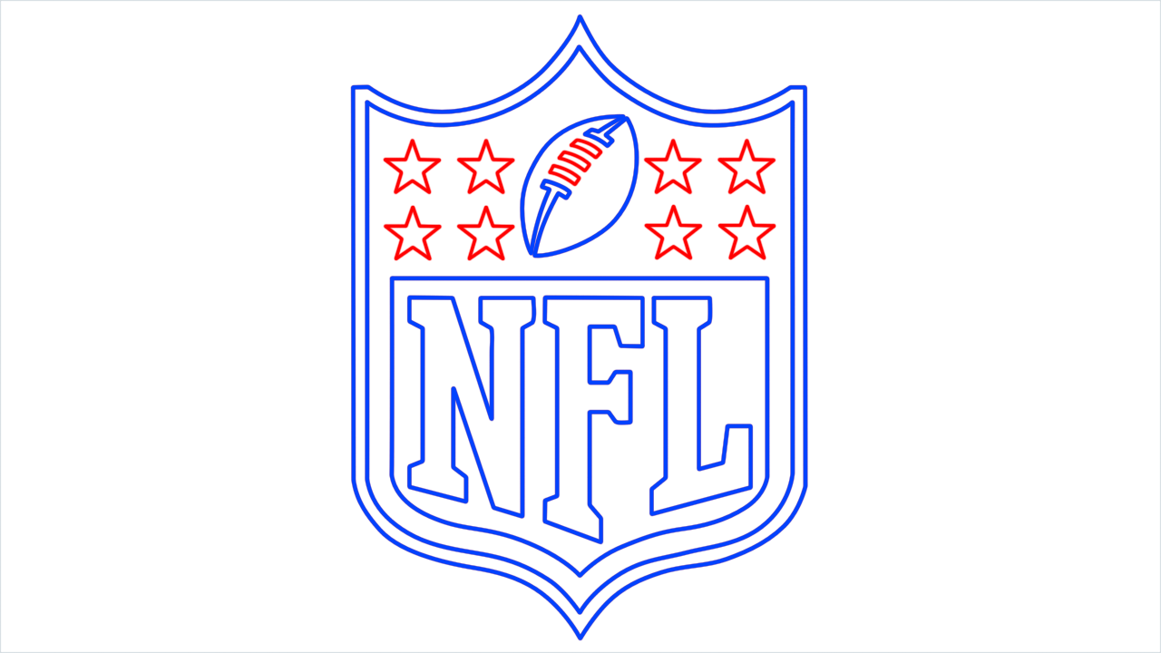 How to draw NFL Logo (National Football League) step (8)