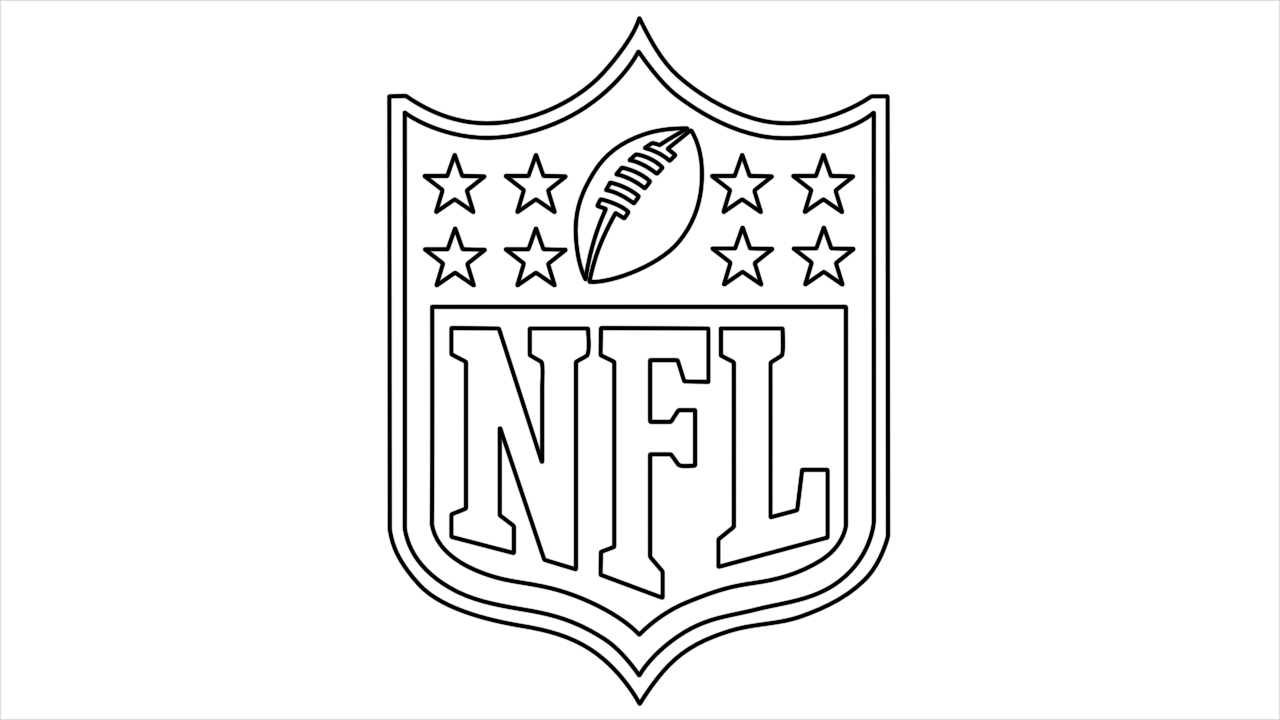 How to draw NFL Logo (National Football League) step by step for beginners