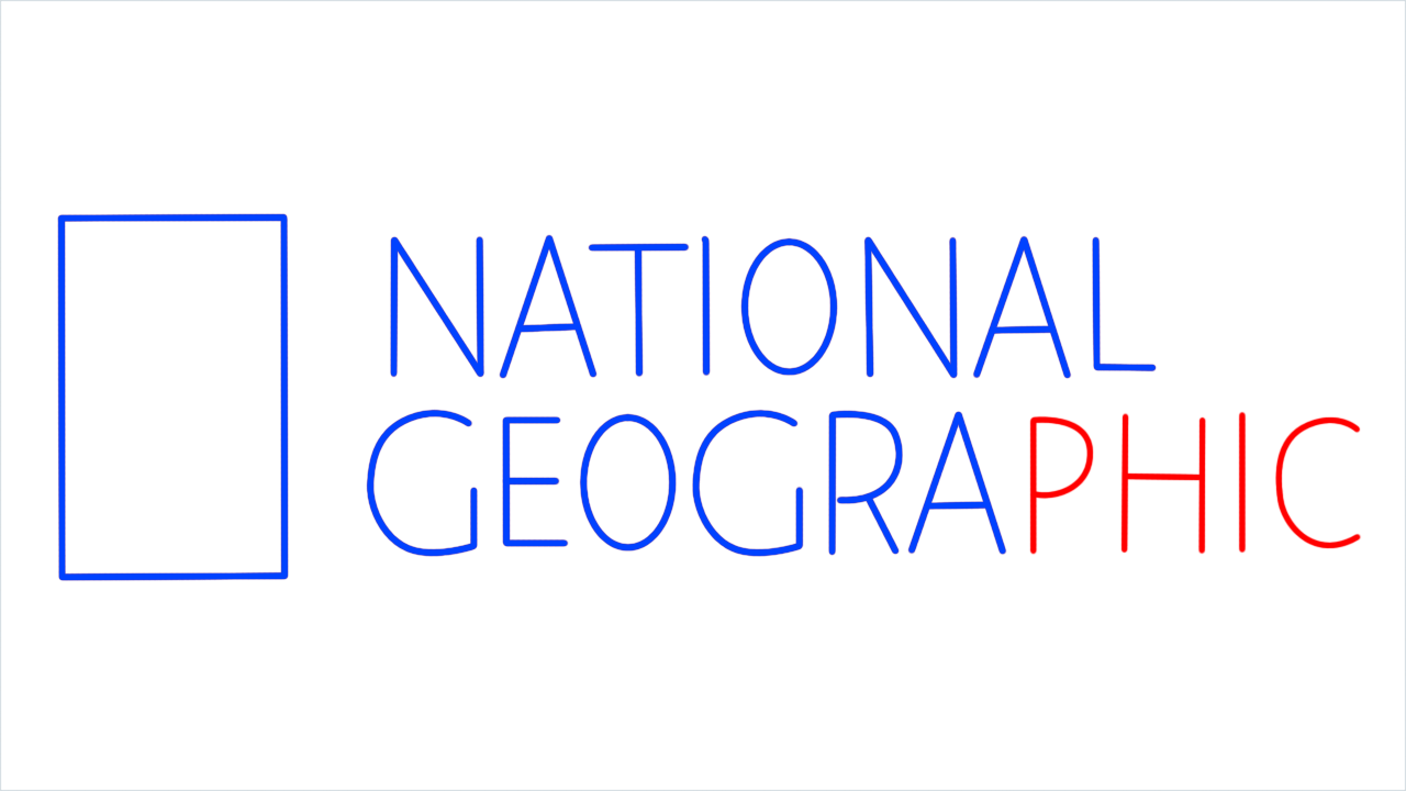 How to draw National geographic Logo step (7)