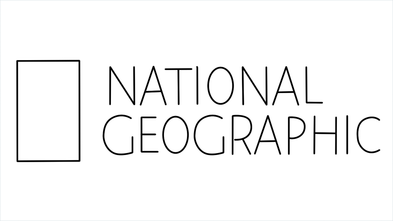How to draw National geographic Logo step by step for beginners