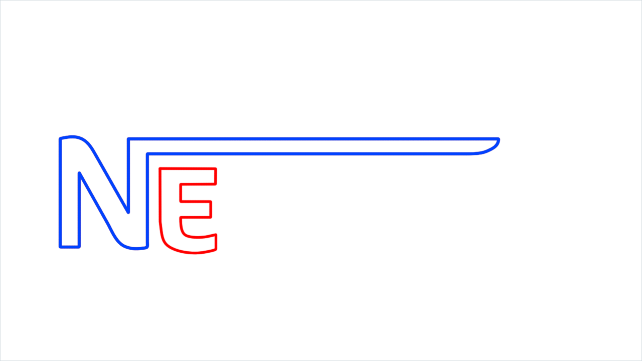 How to draw Nescafe Logo step (3)