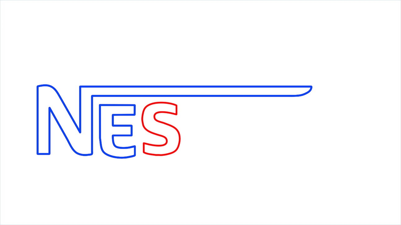 How to draw Nescafe Logo step (4)