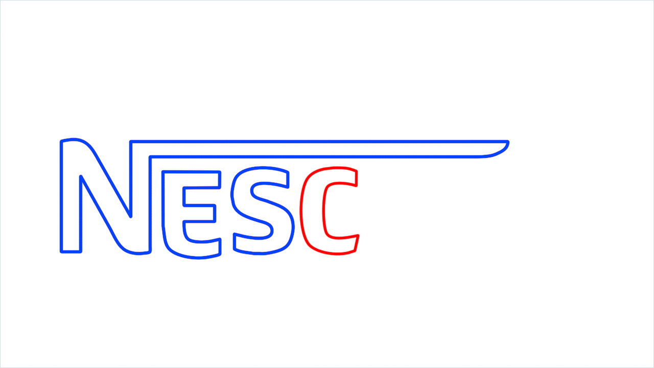 How to draw Nescafe Logo step (5)