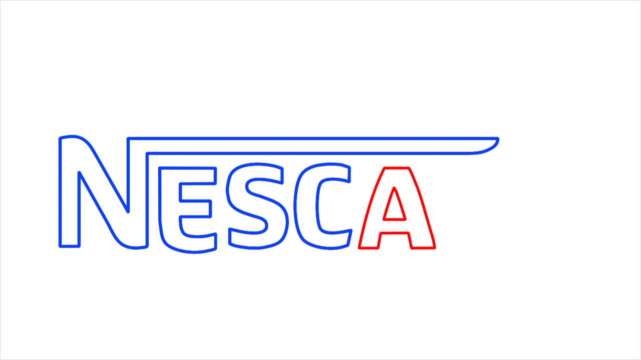 How to draw Nescafe Logo step (6)