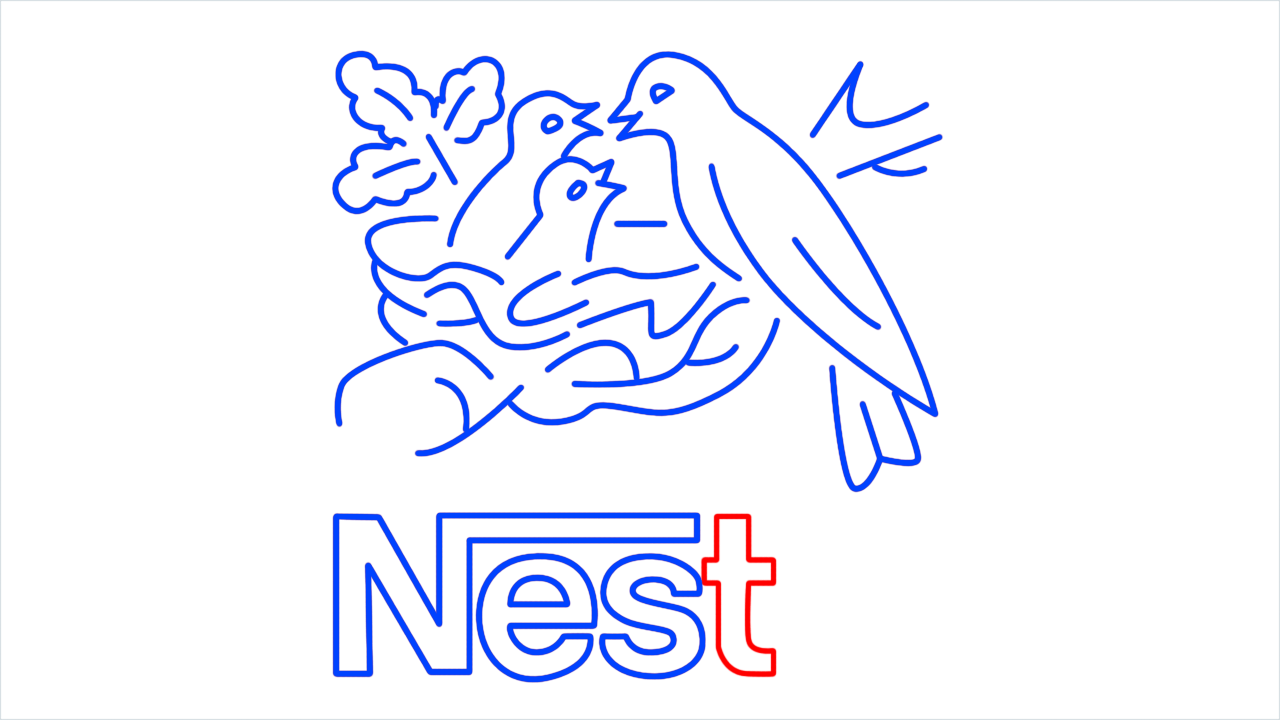 How to draw Nestle Logo step (13)