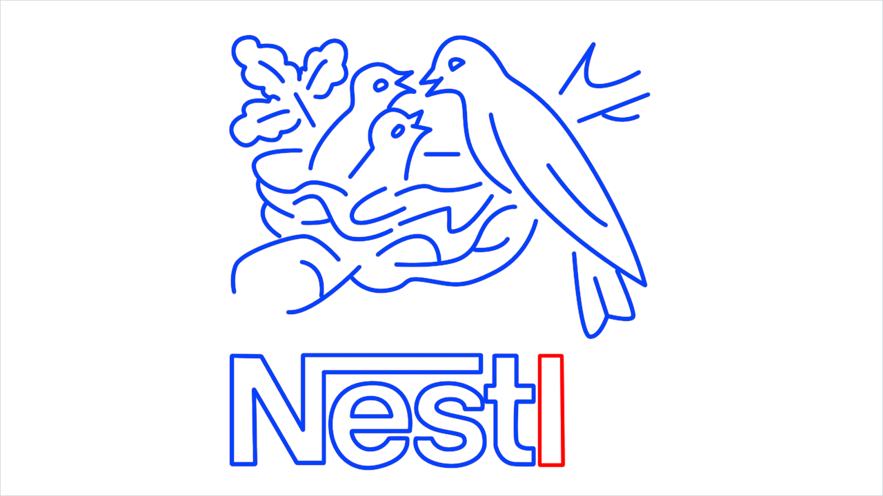 How to draw Nestle Logo step (14)