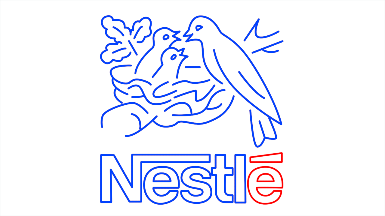 How to draw Nestle Logo step (15)