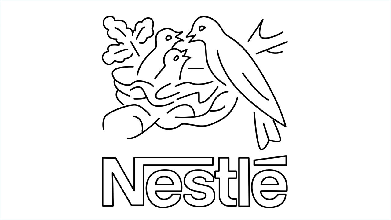 How to draw Nestle Logo step by step for beginners
