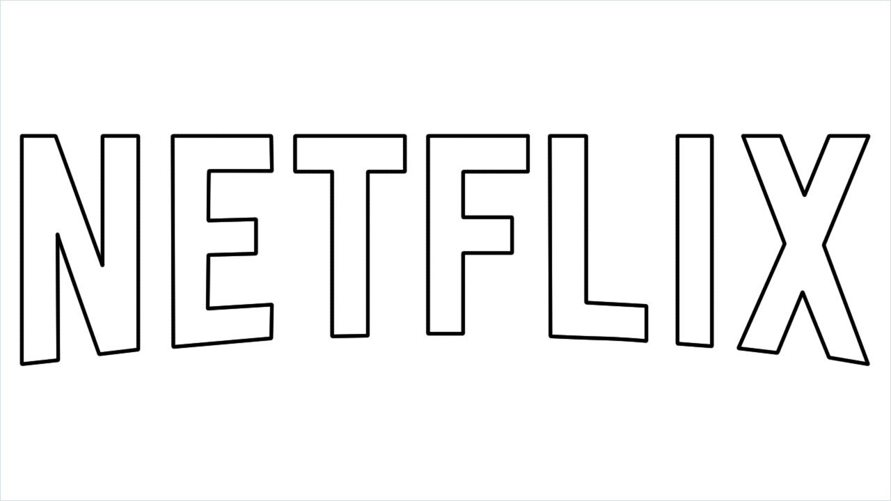How to draw Netflix step by step for beginners