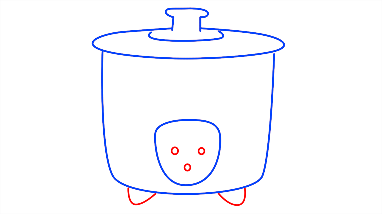 How to draw New Rice Cooker step (6)