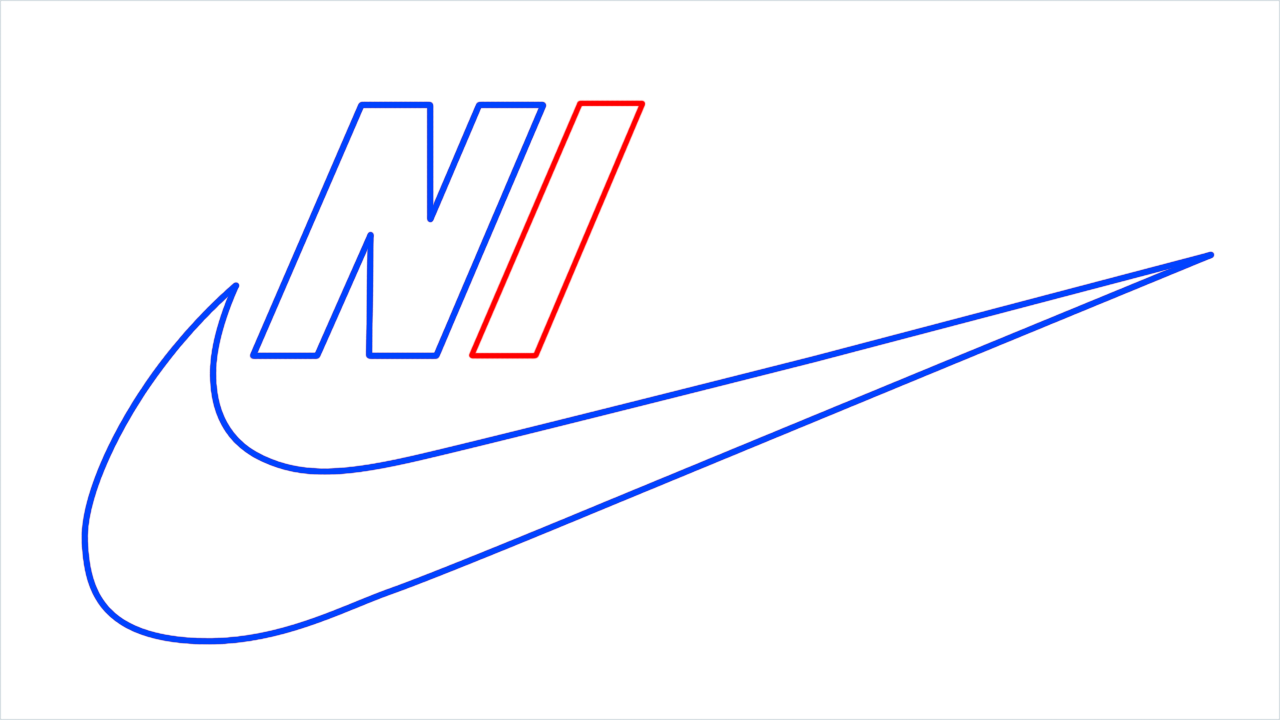 How to draw Nike Logo step (4)