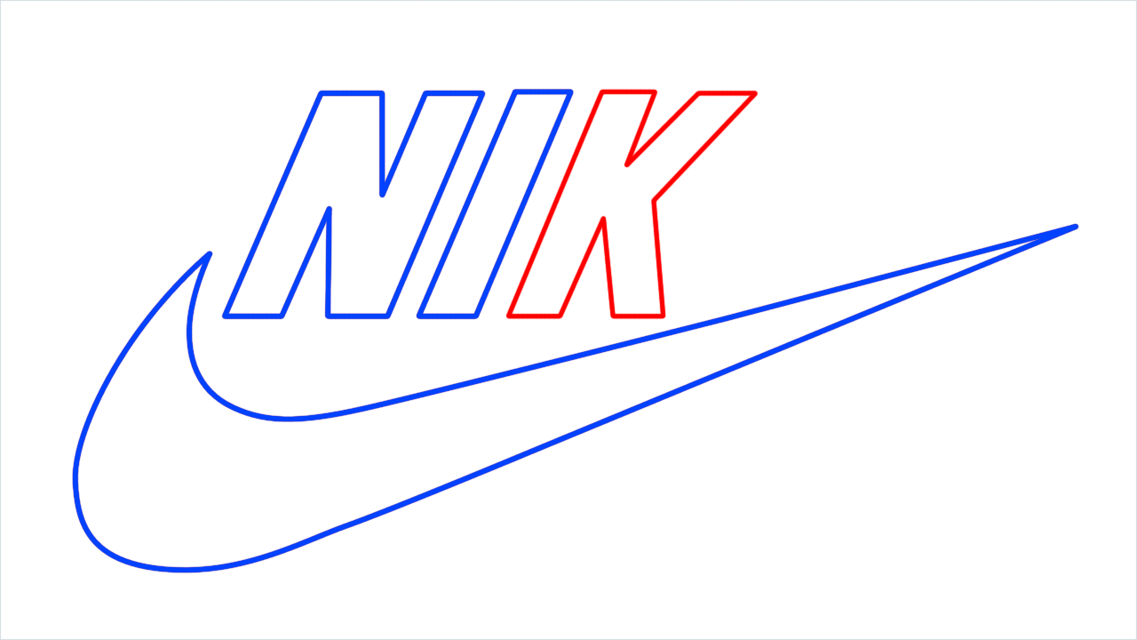 How to draw Nike Logo step (5)