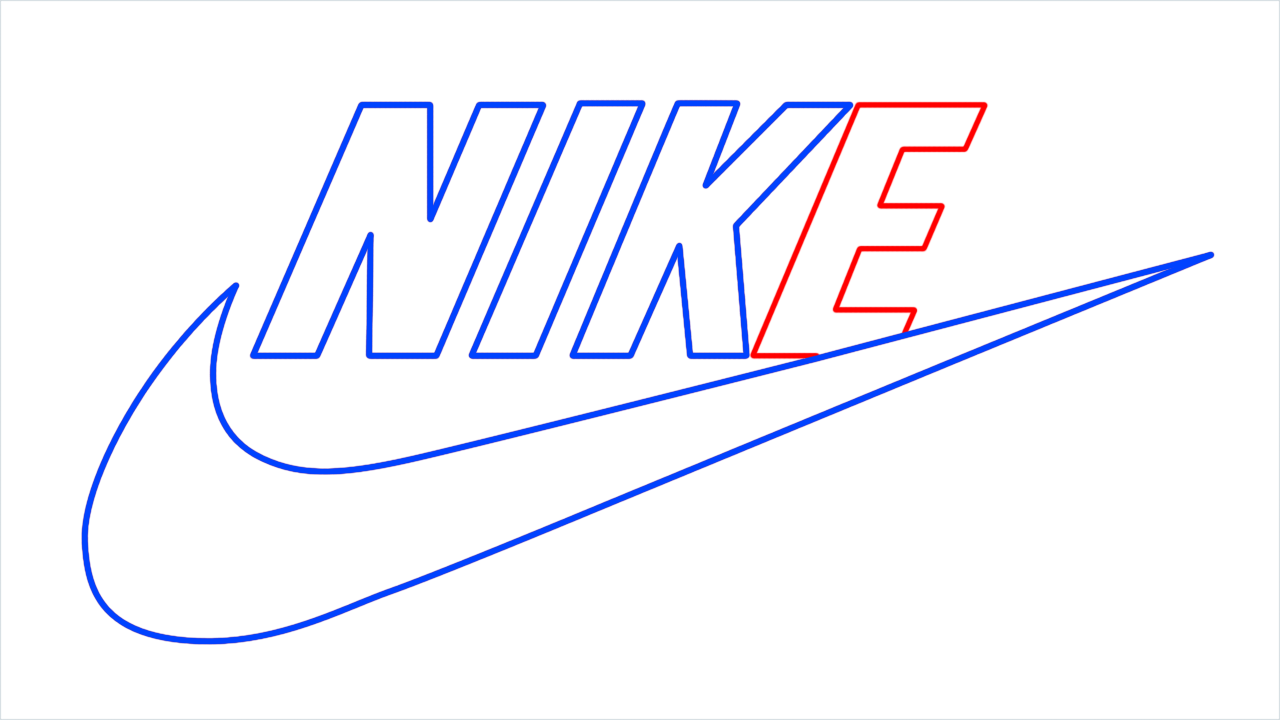 How to draw Nike Logo step (6)