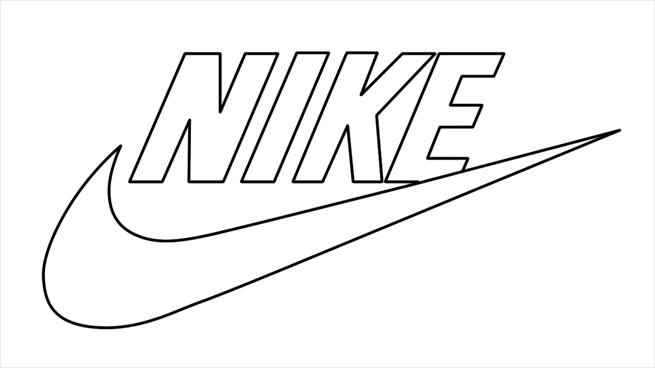 How to draw Nike Logo step by step for beginners