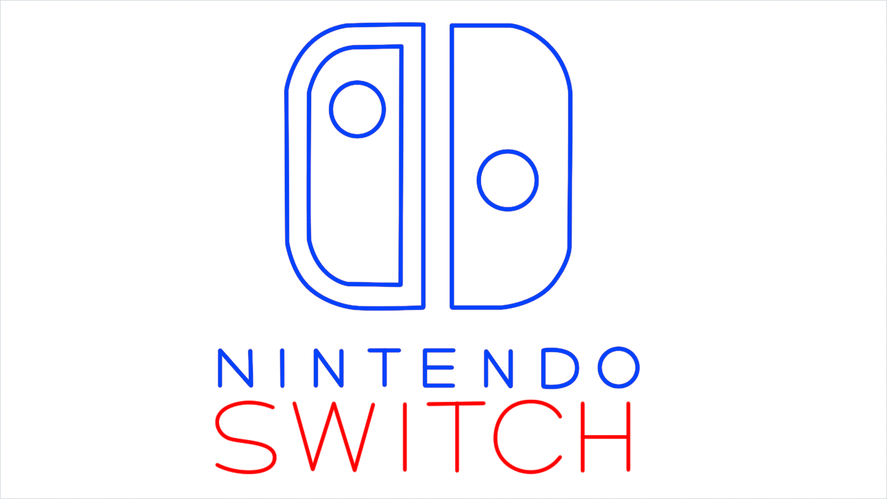 How to draw Nintendo Logo step (6)