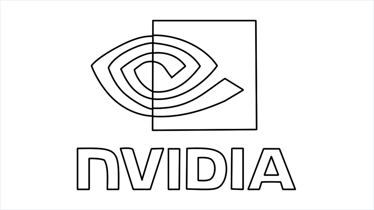 How to draw Nvidia Logo step by step for beginners