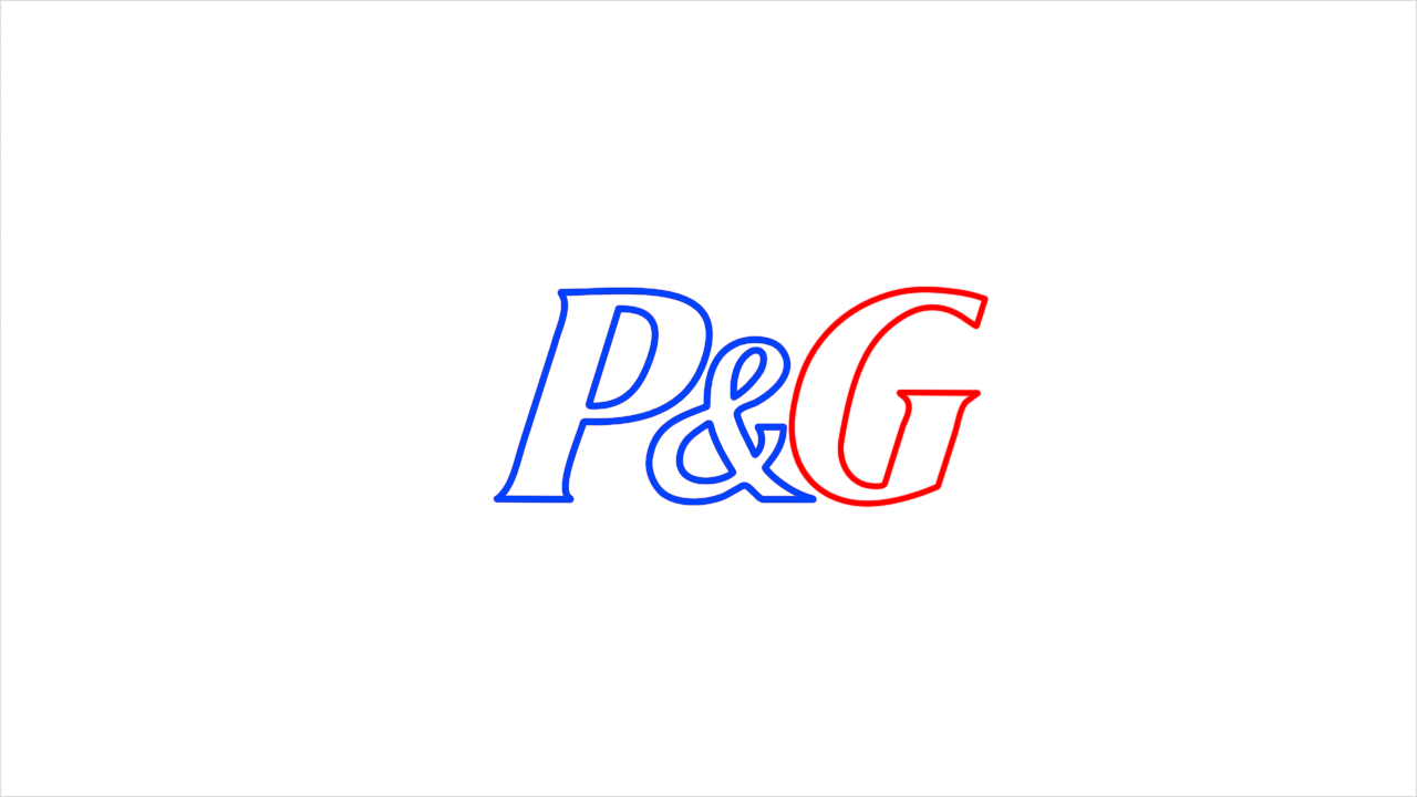 How to draw P&G Logo step (3)