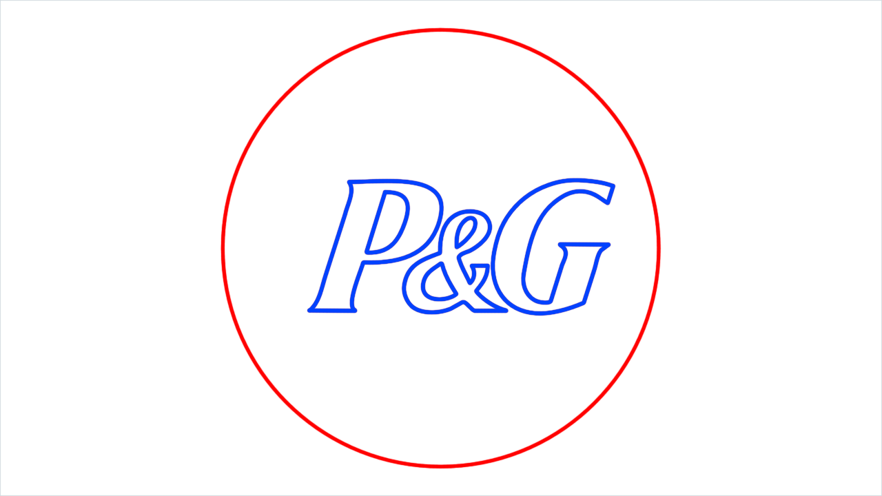 How to draw P&G Logo step (4)