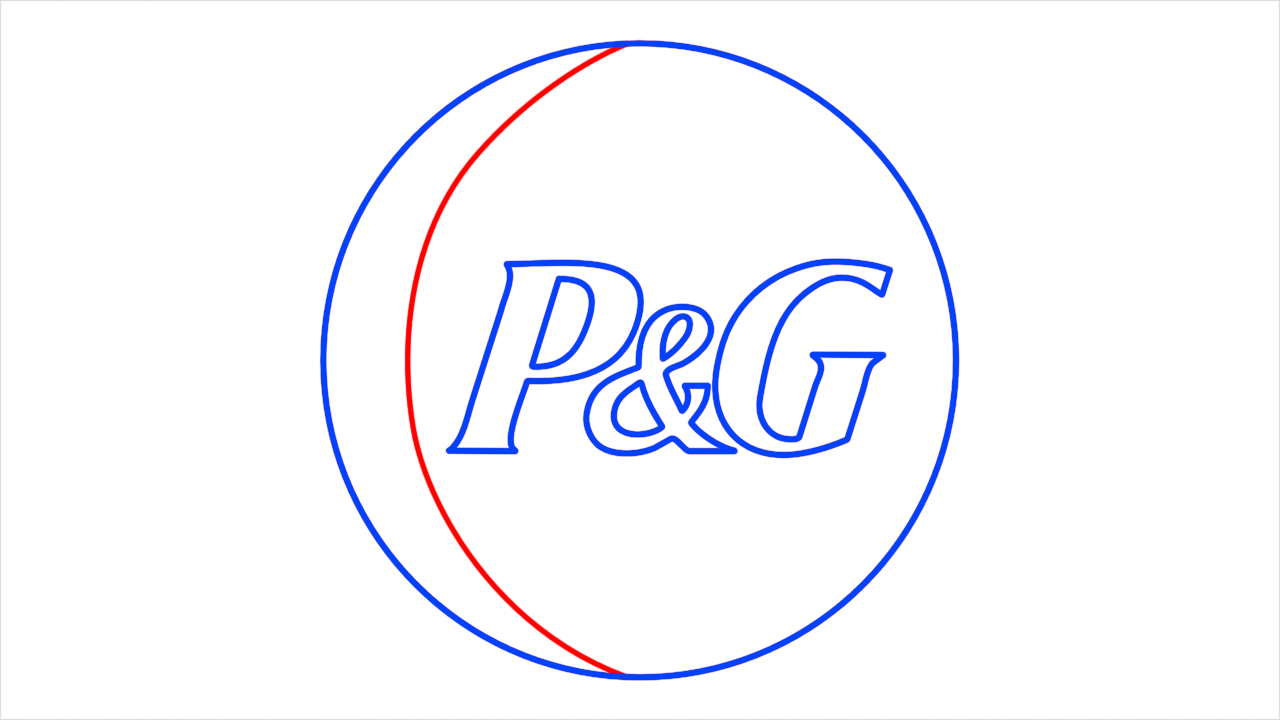 How to draw P&G Logo step (5)