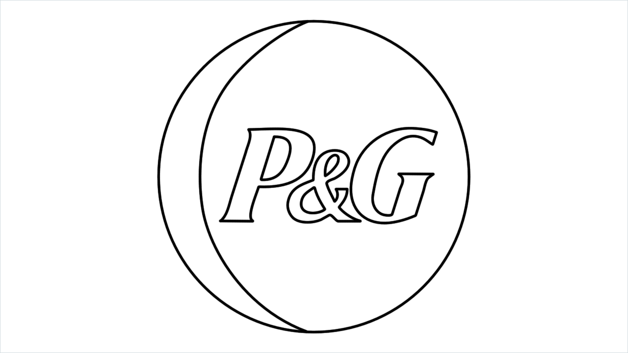 How to draw P&G Logo step by step for beginners