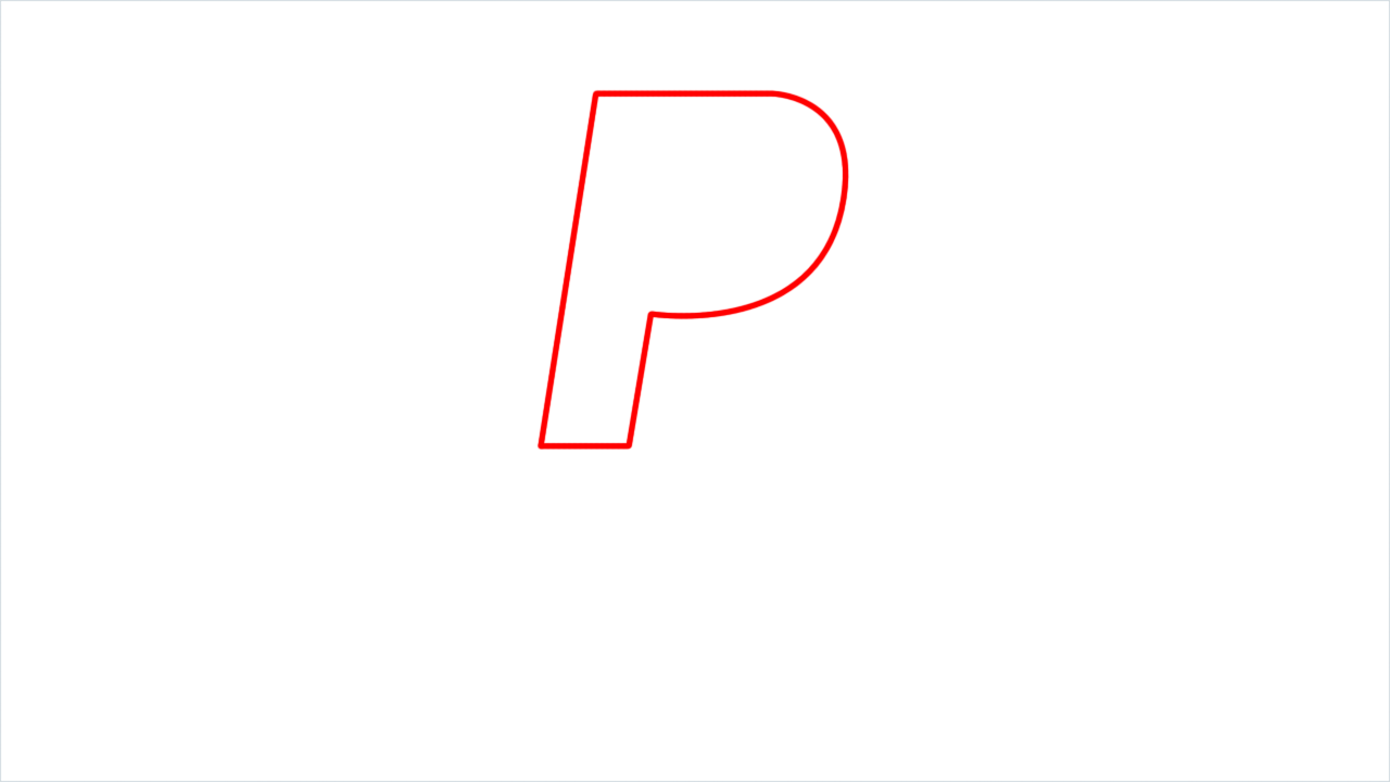 How to draw Paypal Logo step (1)