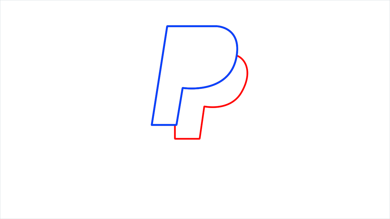 How to draw Paypal Logo step (2)