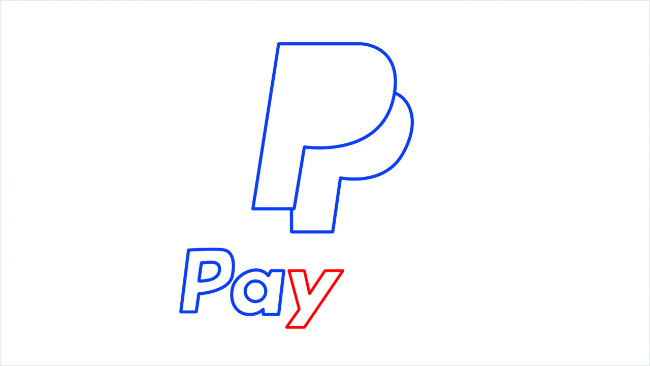 How to draw Paypal Logo step (5)