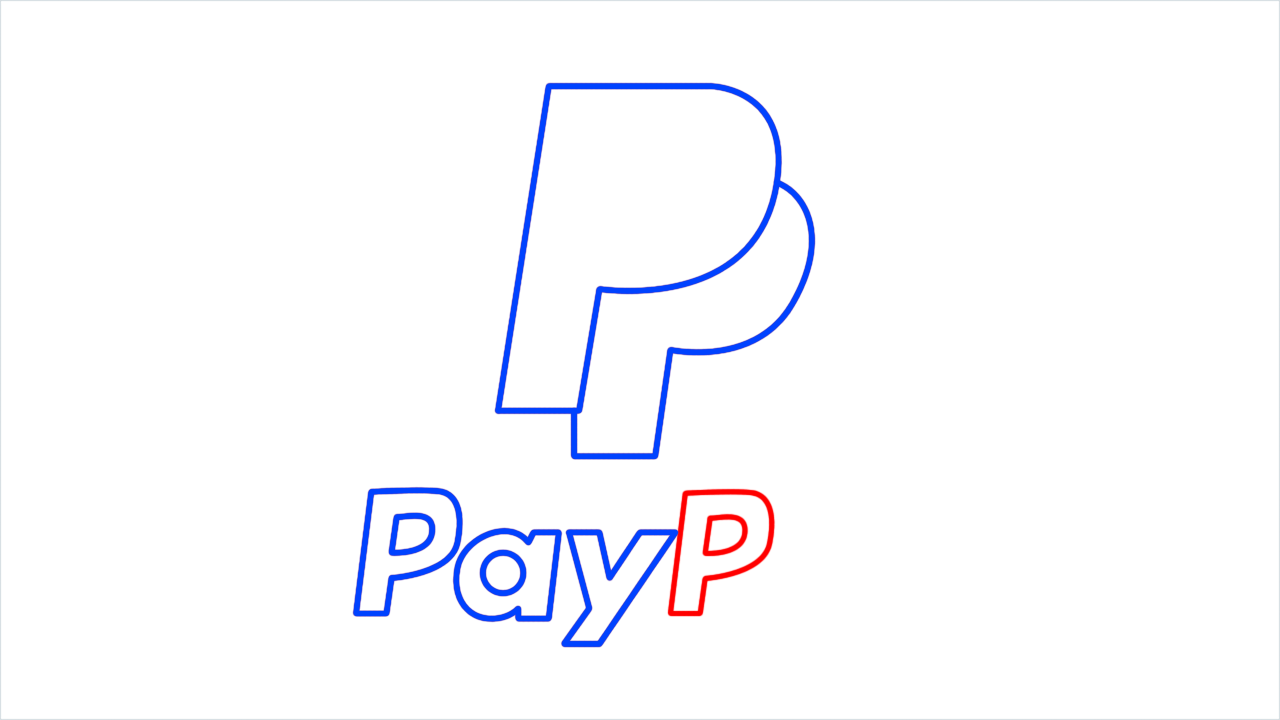 How to draw Paypal Logo step (6)