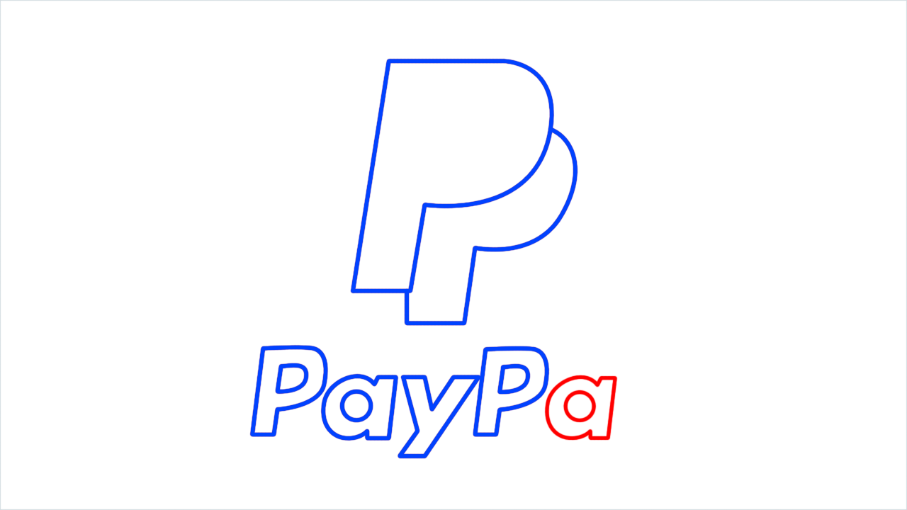 How to draw Paypal Logo step (7)
