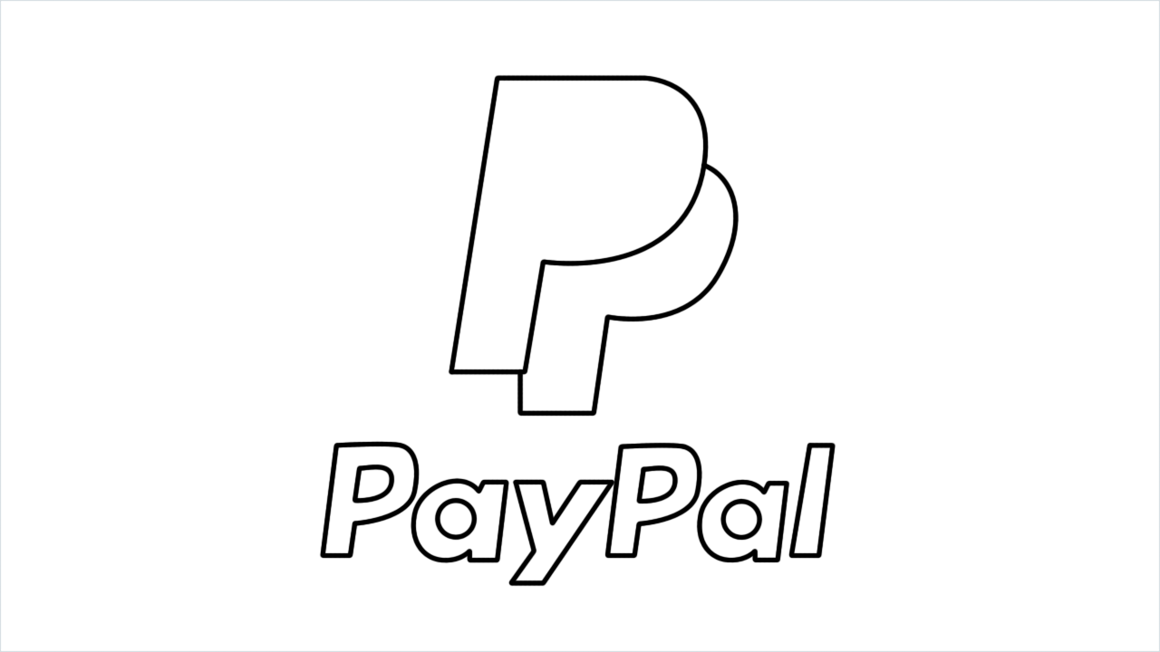 How to draw Paypal Logo step by step for beginners