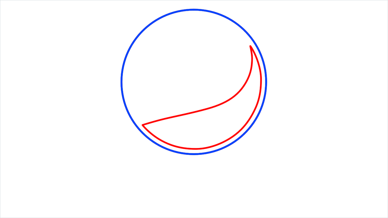 How to draw Pepsi Logo step (2)