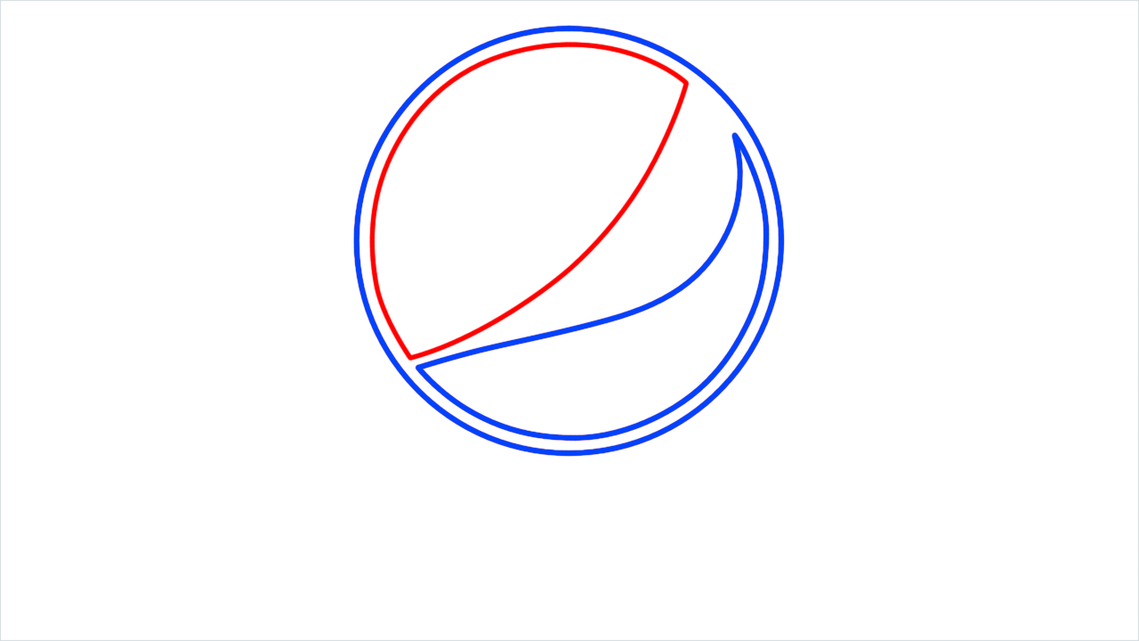 How to draw Pepsi Logo step (3)