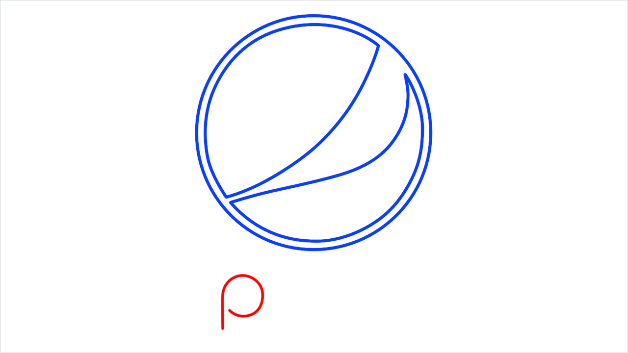 How to draw Pepsi Logo step (4)