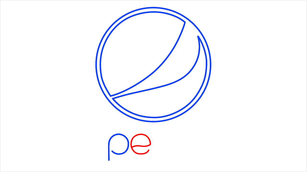 How to draw Pepsi Logo step (5)